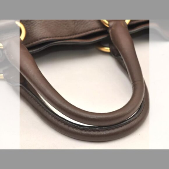 AUTHENTIC PRADA BROWN VINTAGE LEATHER NAPPA 2 WAY SHOULDER TOTE BAG - Picture 6 of 14